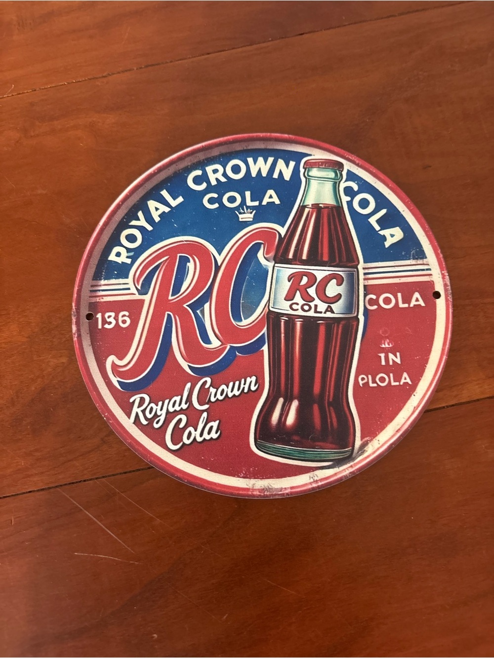 RC Cola Round Advertising Sign Vintage Style Soda Pop Wall Decor